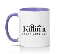 Sassy Souls Killin It Every Damn Day 11oz Ceramic Novelty Mug Office Humour Motivation Tea Coffee Cup Gift Light Purple