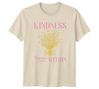 Sassy Souls Kindness Grows from Within Flowers Butterflies Inspirational Positive Message Graphic Tee Men Women Unisex T-Shirt M