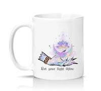 Sassy Souls Let Your Light Shine 11oz Ceramic Novelty Mug Spiritual Affirmation Inspirational Tea Coffee Cup Gift White