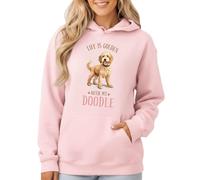 Sassy Souls Life Is Golden With My Doodle Goldendoodle Lovers Animal Womens Hoodie Sweatshirt Ladies Graphic Pullover Hooded Jumper Casual Cozy Style L (16-18)