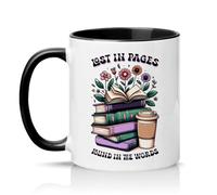 Sassy Souls Lost in Pages Found in The Words 11oz Ceramic Novelty Mug Book Lovers Tea Coffee Cup Black