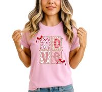 Sassy Souls Love Decorative Patterned Letters Hearts Cherries Aesthetic Womens T-Shirt Valentines Sweet Romance Relationship Gift for Her