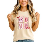 Sassy Souls Love Decorative Patterned Letters Hearts Cherries Aesthetic Womens T-Shirt Valentines Sweet Romance Relationship Gift for Her