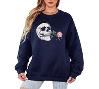 Sassy Souls Love Is Not Enough Skull Rose Dark Romance Art Womens Sweatshirt Grunge Graphic Jumper for Women Unique Design M
