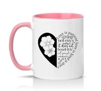Sassy Souls Love is Patient Love is Kind It Does Not Envy It Does Not Boast It is Not Proud 1 Corinthians 11oz Ceramic Novelty Mug Religious Tea Coffee Cup Gift Pink