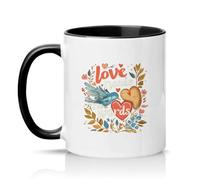 Sassy Souls Love Needs No Words 11oz Ceramic Novelty Mug Romantic Relationship Quote Tea Coffee Cup Black