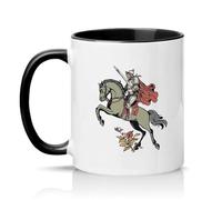 Sassy Souls Medieval Knight On Horseback 11oz Ceramic Novelty Mug Fantasy Tea Coffee Cup Black