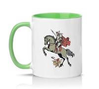 Sassy Souls Medieval Knight On Horseback 11oz Ceramic Novelty Mug Fantasy Tea Coffee Cup Green