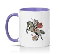 Sassy Souls Medieval Knight On Horseback 11oz Ceramic Novelty Mug Fantasy Tea Coffee Cup Light Purple