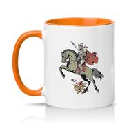 Sassy Souls Medieval Knight On Horseback 11oz Ceramic Novelty Mug Fantasy Tea Coffee Cup Orange