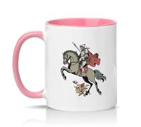 Sassy Souls Medieval Knight On Horseback 11oz Ceramic Novelty Mug Fantasy Tea Coffee Cup Pink