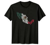 Sassy Souls Mexico Map Polygonal Mesh Mexican Flag T-Shirt National Pride Travel Mexico 2026 Birthday for Him and Her 5XL Black