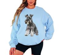 Sassy Souls Miniature Schnauzer Dog Graphic Animals Womens Sweatshirt For Women Ladies Pullover Jumper Design Apparel XL Light Blue