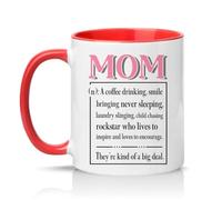 Sassy Souls Mom A Coffee Drinking Smile Bringing Never Sleeping Laundry Slinging Child Chasing Rockstar Theyre Kind of A Big Womens 11oz Ceramic Novelty Mug Red