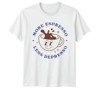 Sassy Souls More Espresso Less Depresso T-Shirt Funny Coffee Graphic Tee 2XL
