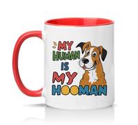 Sassy Souls My Human is My Hooman 11oz Ceramic Novelty Mug Dog Lovers Pet Owners Tea Coffee Cup Gift Red