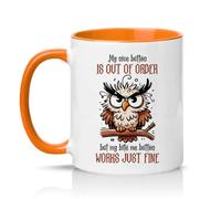 Sassy Souls My Nice Button is Out of Order But My Bite Me Button Works Just Fine 11oz Ceramic Novelty Mug Sarcastic Office Humour Tea Coffee Cup Gift Orange