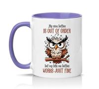 Sassy Souls My Nice Button is Out of Order But My Bite Me Button Works Just Fine 11oz Ceramic Novelty Mug Sarcastic Office Humour Tea Coffee Cup Gift Light Purple