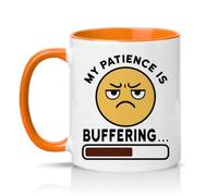 Sassy Souls My Patience is Buffering 11oz Ceramic Novelty Mug Passive Aggressive Office Humour Tea Coffee Cup Gift Orange
