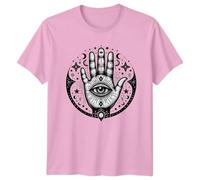 Sassy Souls Mystical All Seeing Eye Hand Graphic Tee Celestial Esoteric Symbolism Mens Womens Unisex T-Shirt Spiritual Apparel Gift XL Light Pink
