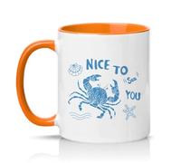 Sassy Souls Nice to Sea You 11oz Ceramic Novelty Mug Sea Pun Coastal Humour Tea Coffee Cup Gift Orange