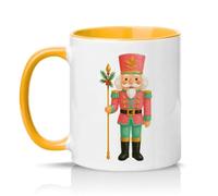 Sassy Souls Nutcracker Soldier 11oz Ceramic Novelty Mug Christmas Festive Tea Coffee Cup Gift Golden Yellow