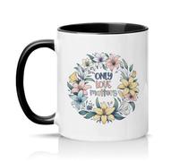 Sassy Souls Only Love Matters 11oz Ceramic Novelty Mug Floral Quote Positivity Tea Coffee Cup Black