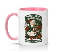Sassy Souls Oops I Got Another Book Holiday Reading Time 11oz Ceramic Novelty Mug Christmas Reading Book Lovers Tea Coffee Cup Pink