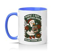Sassy Souls Oops I Got Another Book Holiday Reading Time 11oz Ceramic Novelty Mug Christmas Reading Book Lovers Tea Coffee Cup Blue