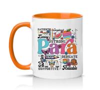 Sassy Souls para Patient Nurturing Loving Strong Kind Warm Thoughtful Supportive Reliable Womens 11oz Ceramic Novelty Mug Teaching Assistant Tea Coffee Cup Gift Orange