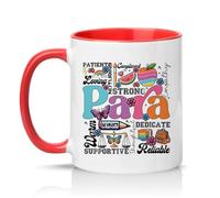 Sassy Souls para Patient Nurturing Loving Strong Kind Warm Thoughtful Supportive Reliable Womens 11oz Ceramic Novelty Mug Teaching Assistant Tea Coffee Cup Gift Red