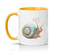 Sassy Souls Pastel Fantasy Snail 11oz Ceramic Novelty Mug Animal Lovers Tea Coffee Cup Gift Golden Yellow