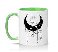 Sassy Souls Pisces 11oz Ceramic Novelty Mug Pisces Zodiac Astrology Tea Coffee Cup Gift Green