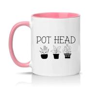 Sassy Souls Pot Head 11oz Ceramic Novelty Mug Gardening Pun Plant Lover Tea Coffee Cup Gift Pink