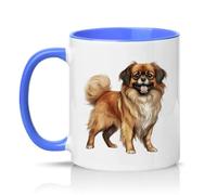 Sassy Souls Powered By Coffee and Pekingese 11oz Ceramic Novelty Mug Pekingese Dog Lovers Pet Owners Tea Coffee Cup Blue