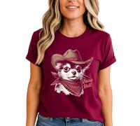 Sassy Souls Raise Hell Womens T-Shirt Chihuahua Cowboy Hat Dog Lover Western Country Music Birthday Gift for Her