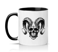 Sassy Souls Ram Skull with Horns 11oz Ceramic Novelty Mug Gothic Dark Fantasy Tea Coffee Cup Gift Black