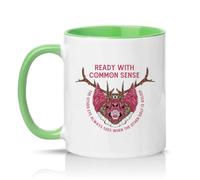 Sassy Souls Ready with Common Sense The Other Eye Always Sees When The Other Half is Asleep 11oz Ceramic Novelty Mug Office Humour Tea Coffee Cup Green
