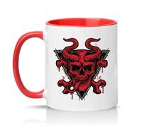 Sassy Souls Red Devil Skull 11oz Ceramic Novelty Mug Demon Skull Gothic Horror Tea Coffee Cup Red