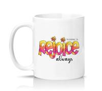 Sassy Souls Rejoice Always Thessalonians 5 16 Womens 11oz Ceramic Novelty Mug Bible Verse Christian Scripture Tea Coffee Cup White
