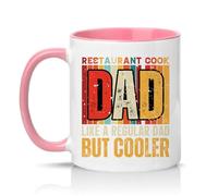 Sassy Souls Restaurant Cook Dad Like A Regular Dad But Cooler Mens 11oz Ceramic Novelty Mug Chef Kitchen Cooking Tea Coffee Cup Fathers Day Gift Pink