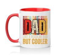 Sassy Souls Restaurant Cook Dad Like A Regular Dad But Cooler Mens 11oz Ceramic Novelty Mug Chef Kitchen Cooking Tea Coffee Cup Fathers Day Gift Red