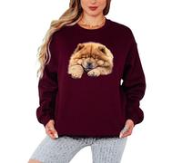 Sassy Souls Resting Chow Chow Dog Animal Womens Sweatshirt Pet Lover Gift Idea For Her Cozy Ladies Pullover Jumper L Maroon