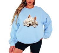 Sassy Souls Resting Westie Puppy Dog Womens Sweatshirt White Terrier Jumper For Animal Lovers Pet Owners Gift Idea M