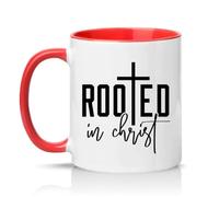 Sassy Souls Rooted in Christ 11oz Ceramic Novelty Mug Faith Based Christianity Tea Coffee Cup Gift Red