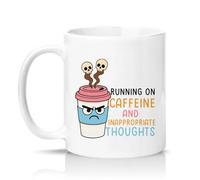 Sassy Souls Running On Caffeine and Inappropriate Thoughts 11oz Ceramic Novelty Mug Sarcastic Humour Coffee Lovers Tea Coffee Cup Gift White