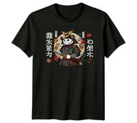 Sassy Souls Samurai Cat T-Shirt - Japanese Warrior Kitten Ninja Graphic Tee 5XL Black