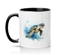 Sassy Souls Sea Turtle 11oz Ceramic Novelty Mug Marine Life Animal Lovers Tea Coffee Cup Gift Black