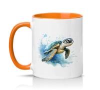 Sassy Souls Sea Turtle 11oz Ceramic Novelty Mug Marine Life Animal Lovers Tea Coffee Cup Gift Orange