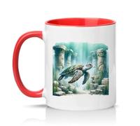 Sassy Souls Sea Turtle 11oz Ceramic Novelty Mug Underwater Art Sea Life Tea Coffee Cup Gift Red